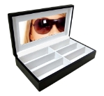C-9 Piano Finish Eyeglasses Cabinet w/ Mirror 
