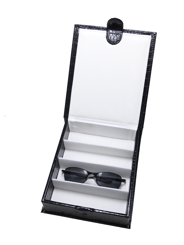 T-4CPLM (2"H) Black Crocodile Sunglasses Display Trays