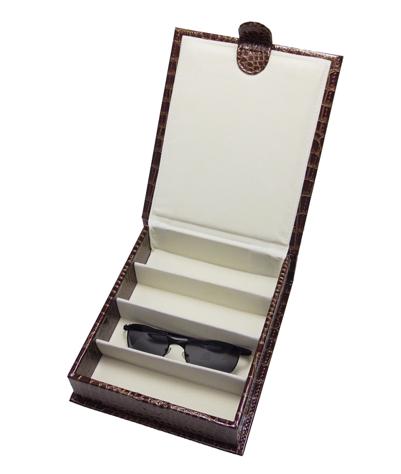 T-4CPLM (2"H) Brown Crocodile Sunglasses Display Trays