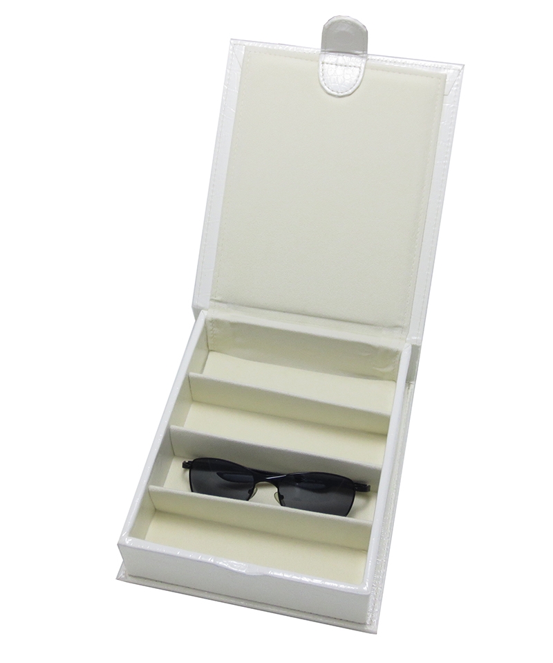 T-4CPLM (2"H) White Crocodile Sunglasses Display Trays